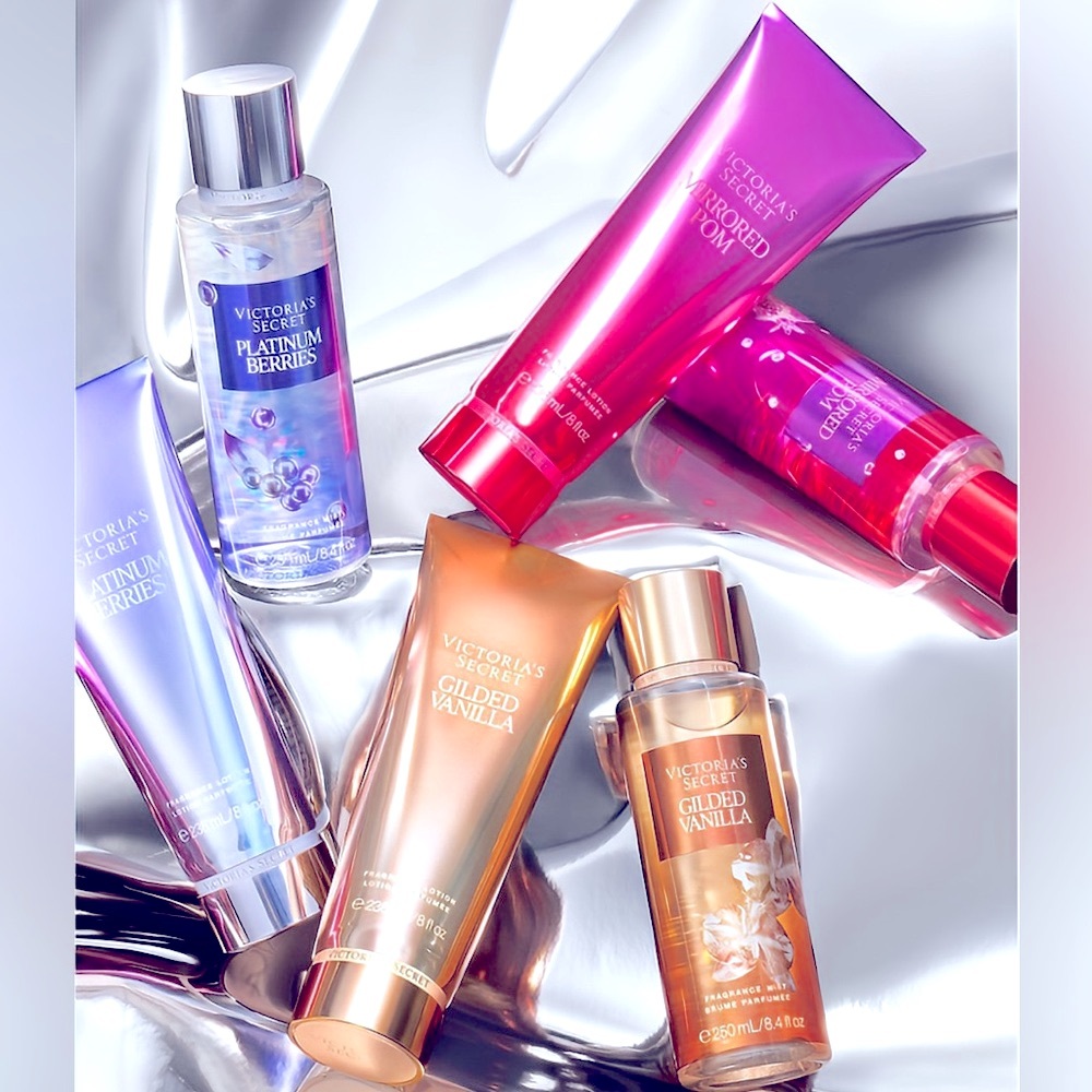 NWT NIB VICTORIA’S SECRET CHROME PEONY LTN CHAMPAGNE+JUICY RASPBERRY+DEWY PEONY - Picture 3 of 3